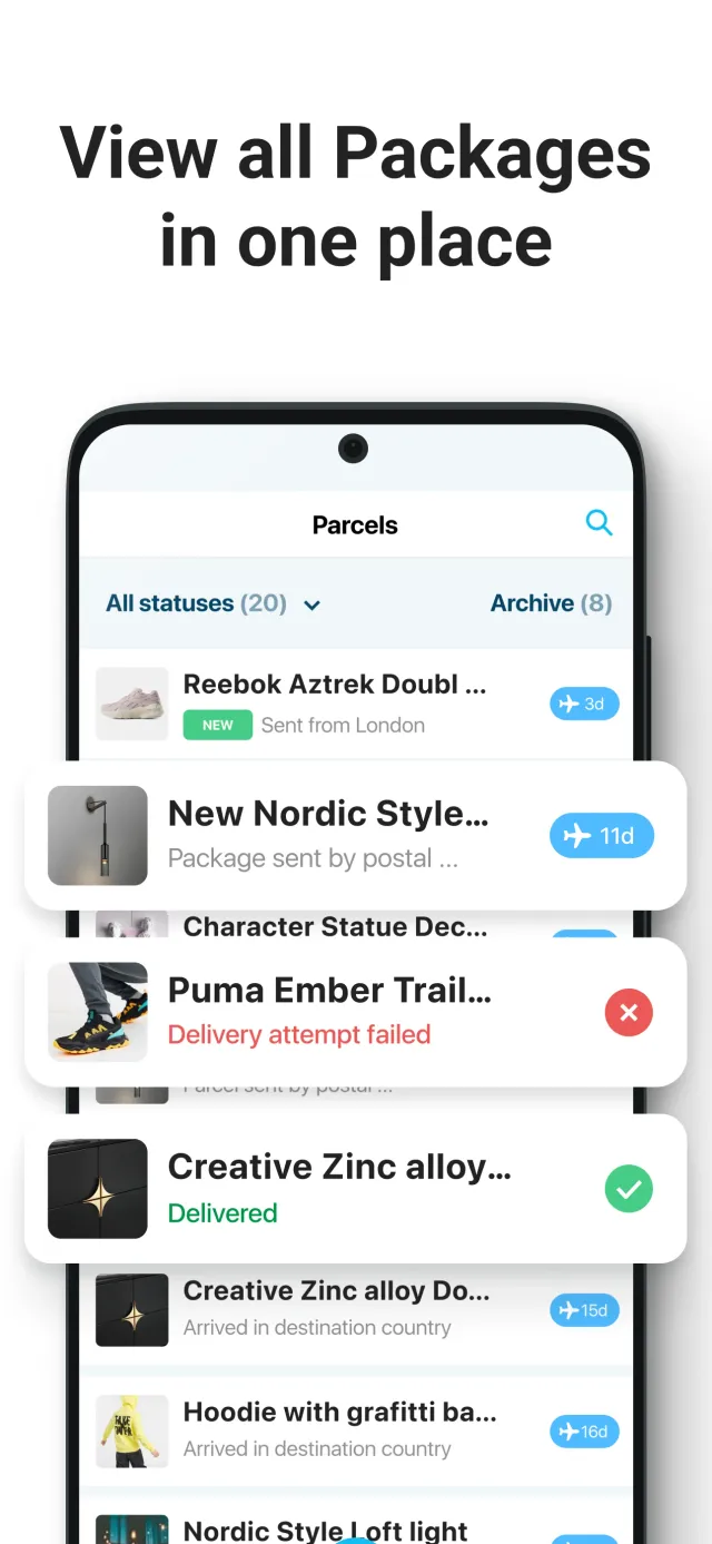 Package Tracker - pkge Mobile - Screen 2