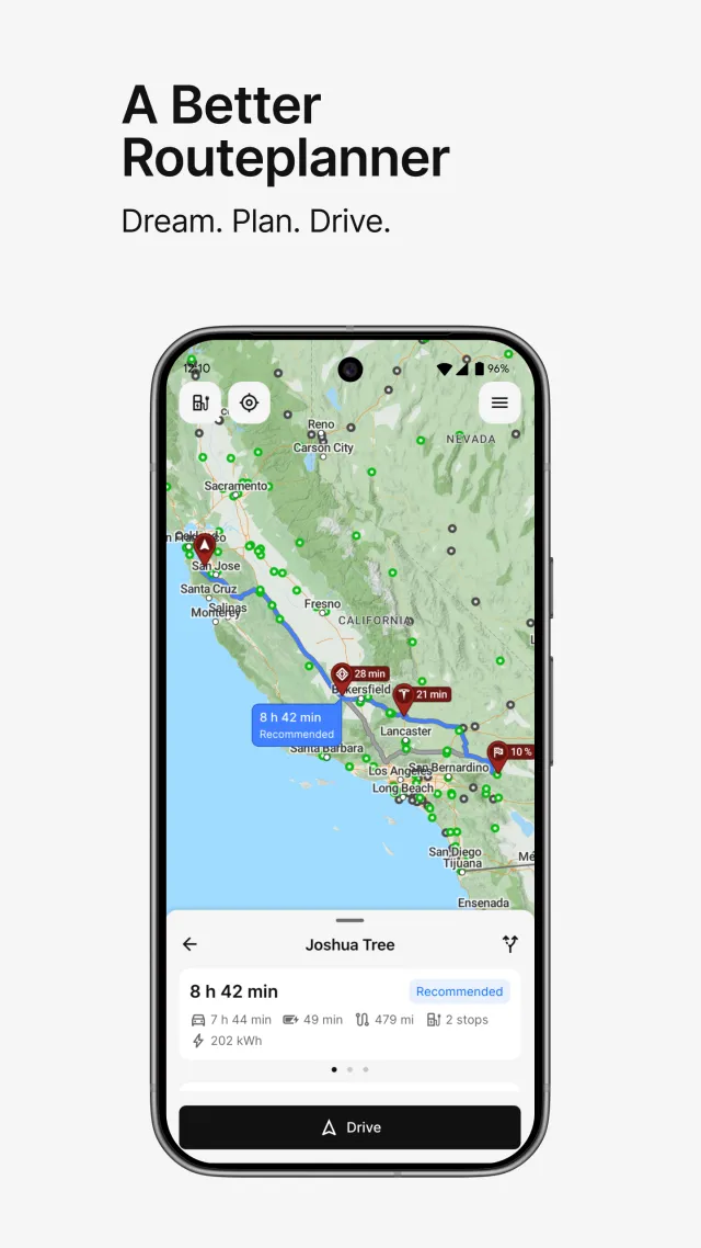 A Better Routeplanner (ABRP) - Screen 1