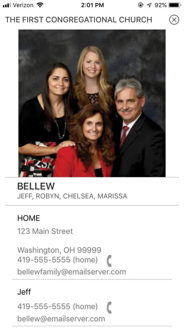 Universal Church Directory - Screen 3