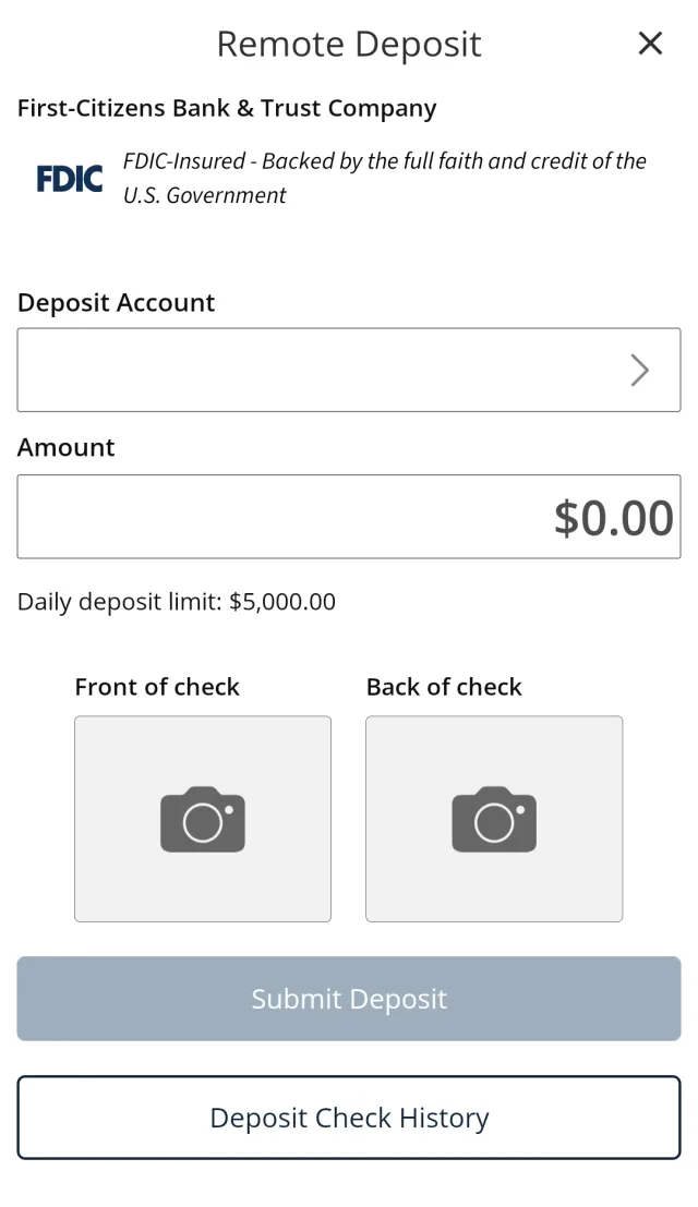 First Citizens Mobile Banking - Screen 6