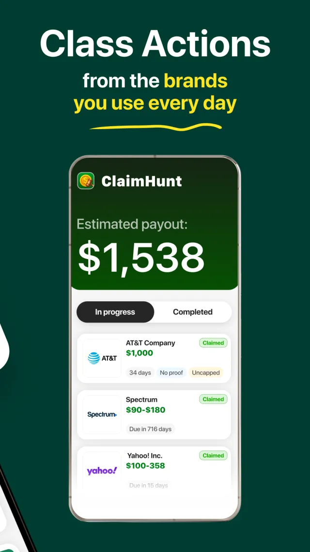 ClaimHunt: Class Action Claims - Screen 3