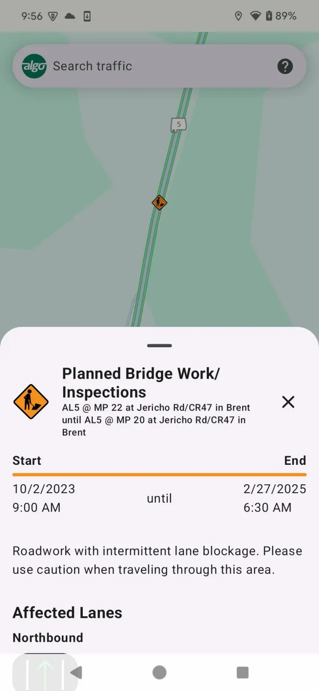 ALGO Traffic - Screen 2