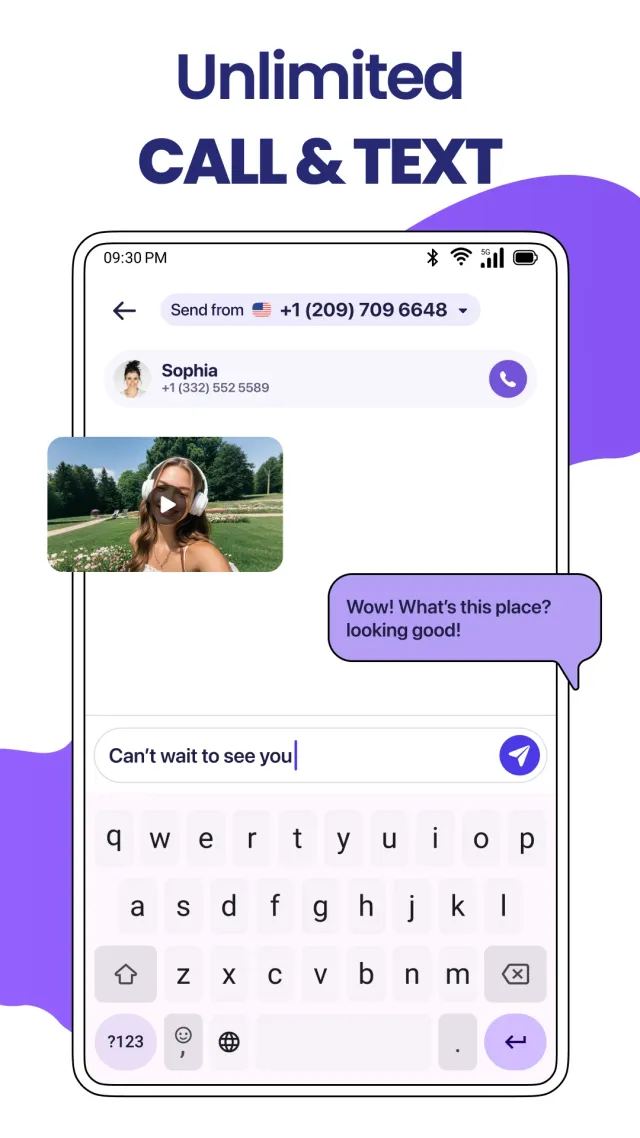 TextNum: Call + Text for Now！ - Screen 3