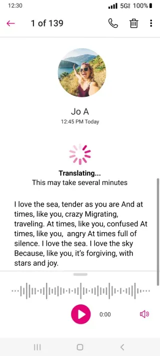 Visual Voicemail - Screen 4