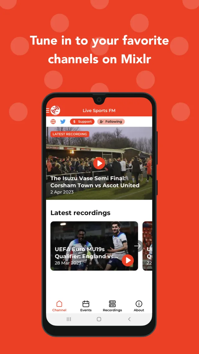 Mixlr - Listen to live audio - Screen 1