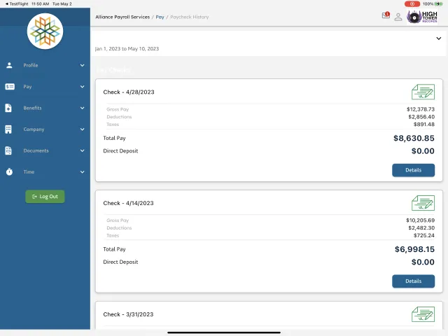 AllianceHCM MyPay - Screen 8