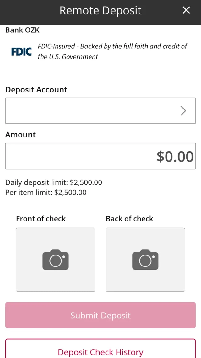 Bank OZK Mobile Banking - Screen 3