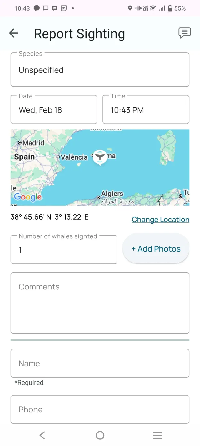 Whale Alert - Screen 5