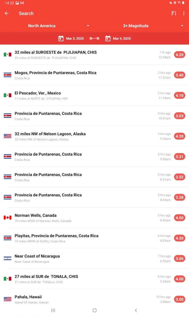 My Earthquake Alerts - Map - Screen 7