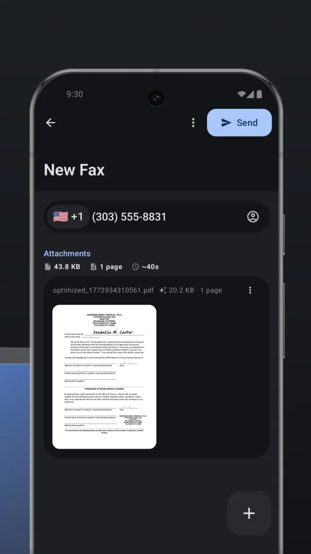 mFAX - Fax from Phone - Screen 2