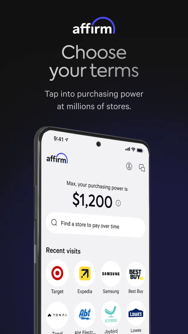 Affirm: Buy now, pay over time - Screen 1