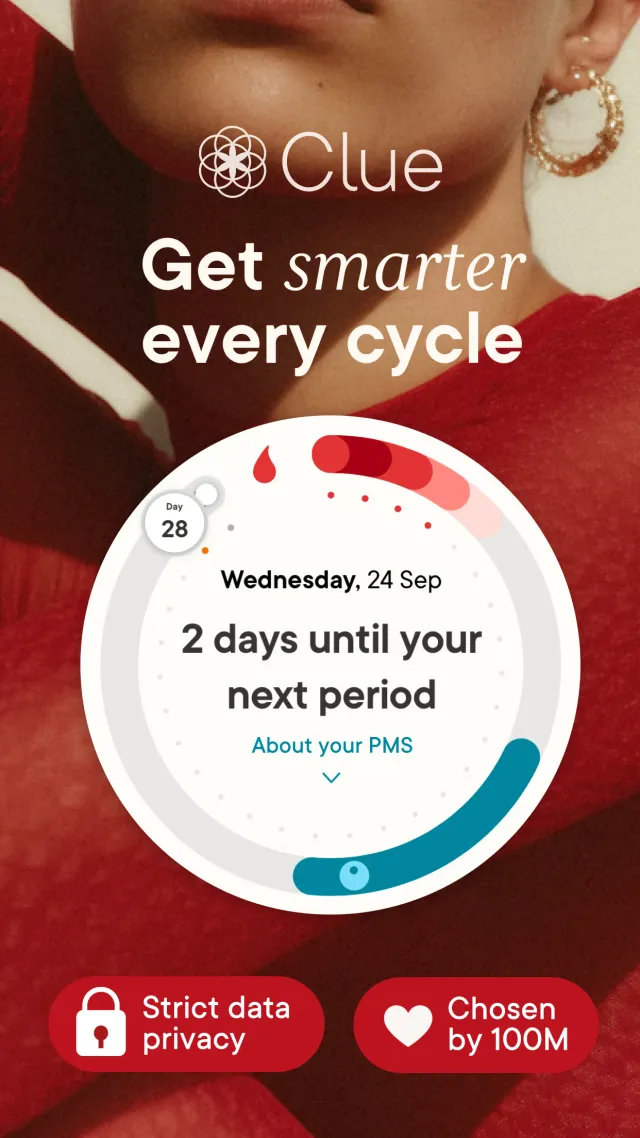 Clue: Period & Cycle Tracker - Screen 1