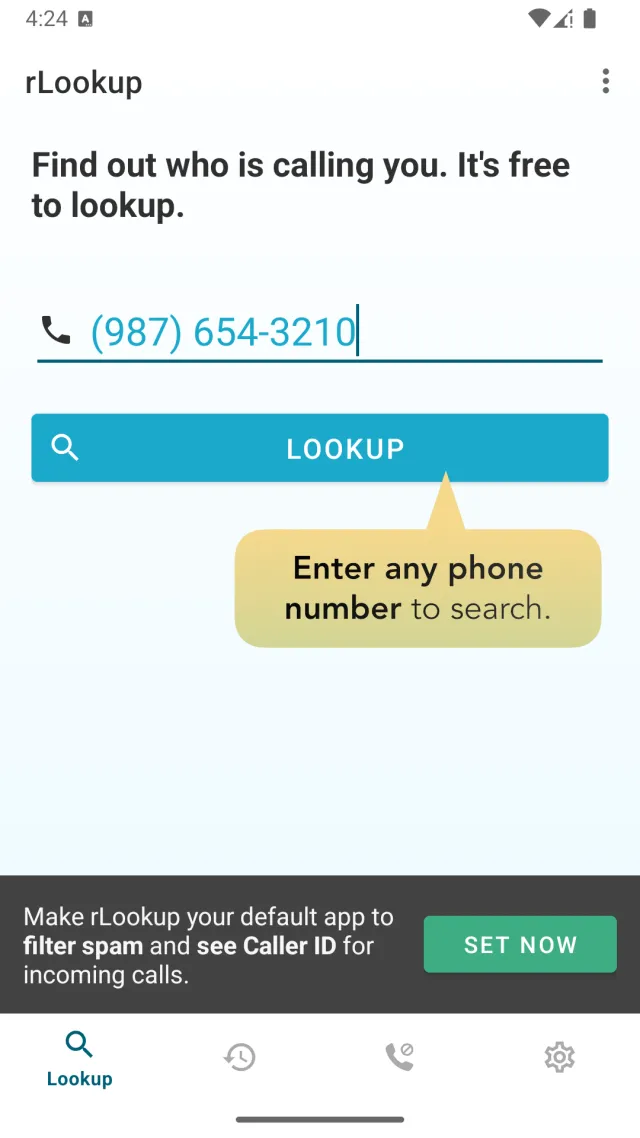 Reverse Phone Lookup - rLookup - Screen 2