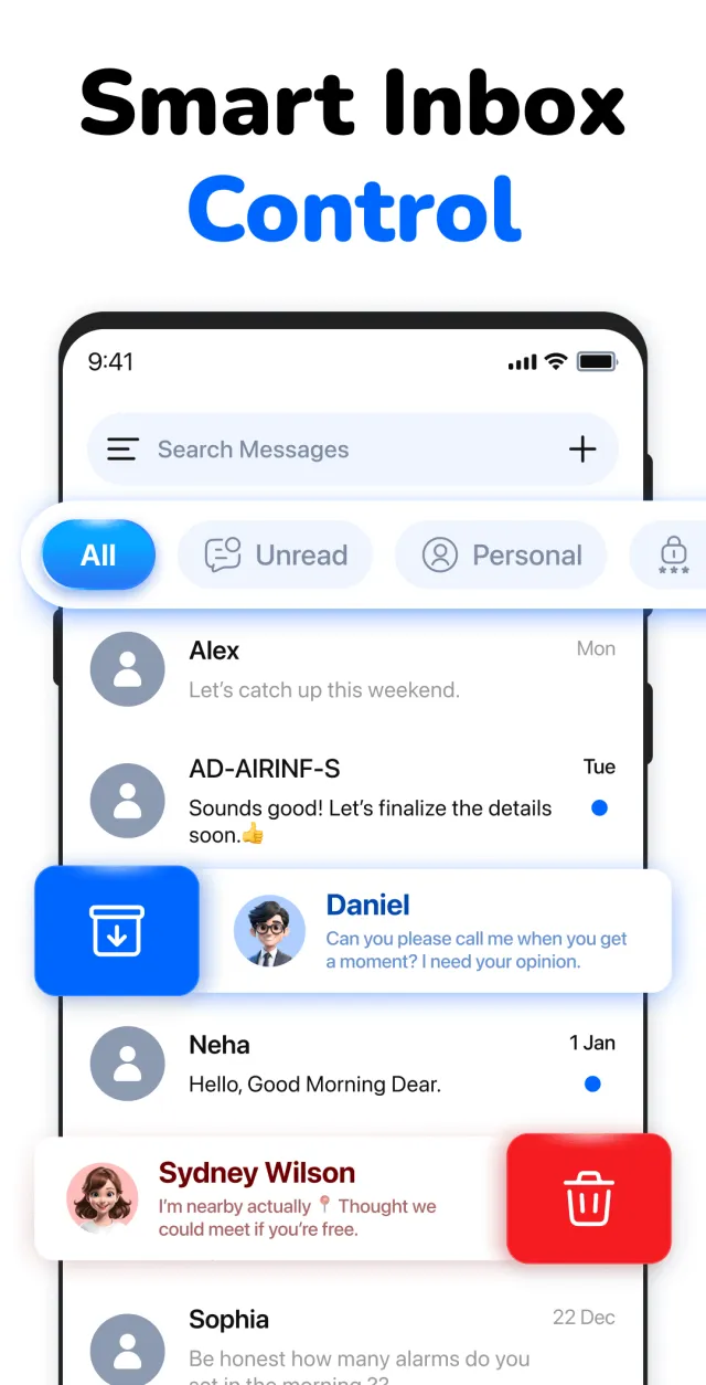 Messages - SMS Messenger - Screen 1