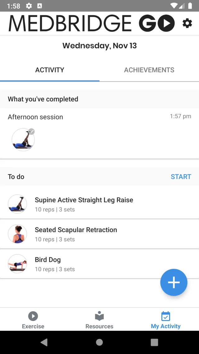 Medbridge GO for Patients - Screen 5
