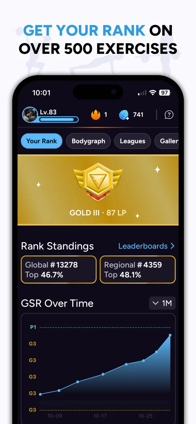 Liftoff - Ranked Gym Workouts - Screen 3