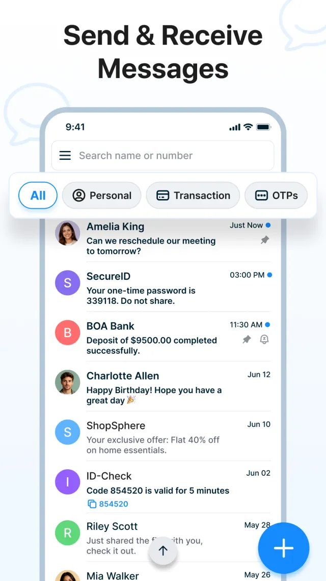 Messages - SMS Text Messaging - Screen 1