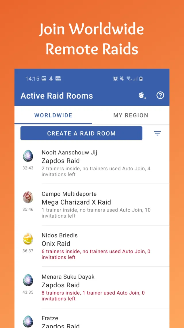 PokeRaid - for Pokémon GO Raid - Screen 1