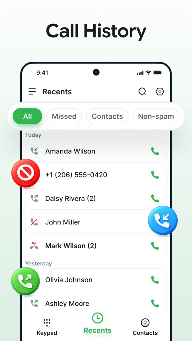 Contacts - Phone Dialer, Calls - Screen 2