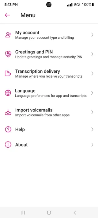 Visual Voicemail - Screen 6