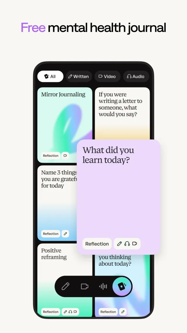 Mirror: Mental Health Journal - Screen 1