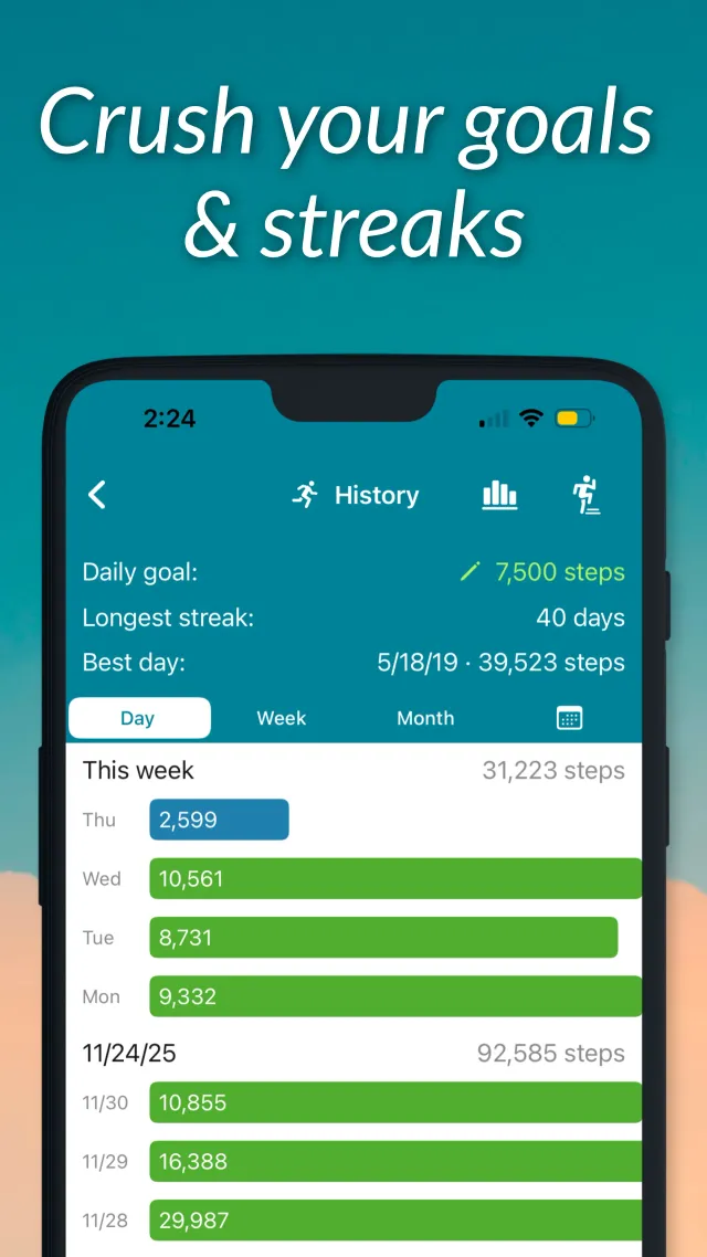 StepUp Pedometer Step Counter - Screen 2