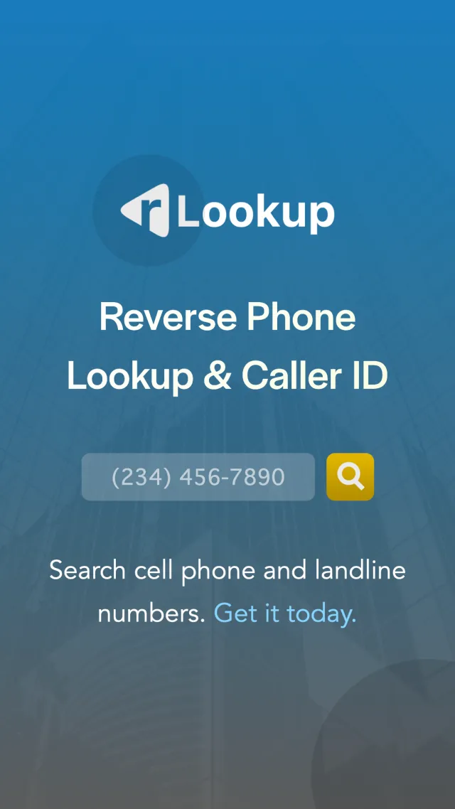 Reverse Phone Lookup - rLookup - Screen 1