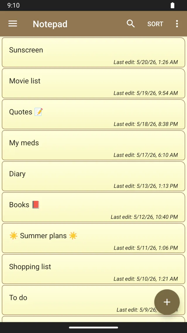Notepad - simple notes - Screen 1