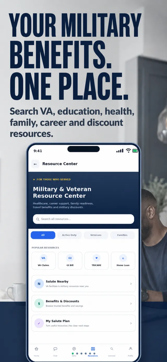 Salute: Military Network - Screen 1