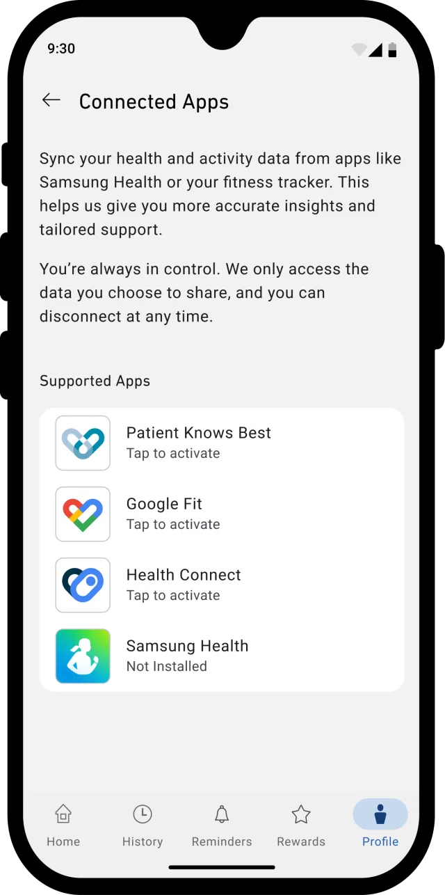 OMRON connect - Screen 4
