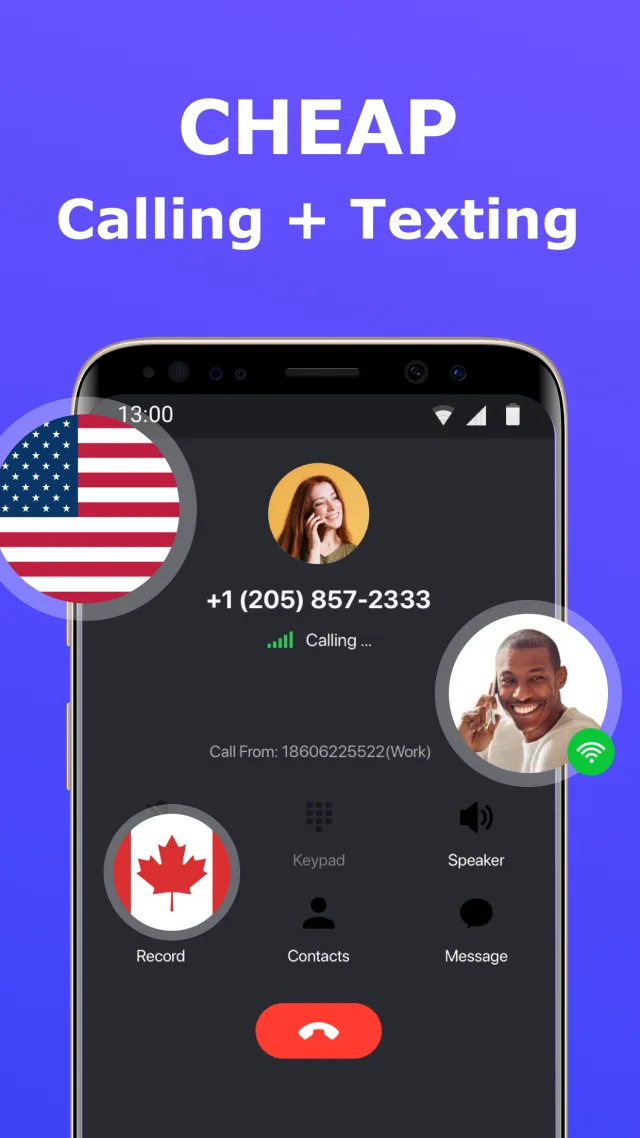 2nd Phone Number - Call & Text - Screen 1