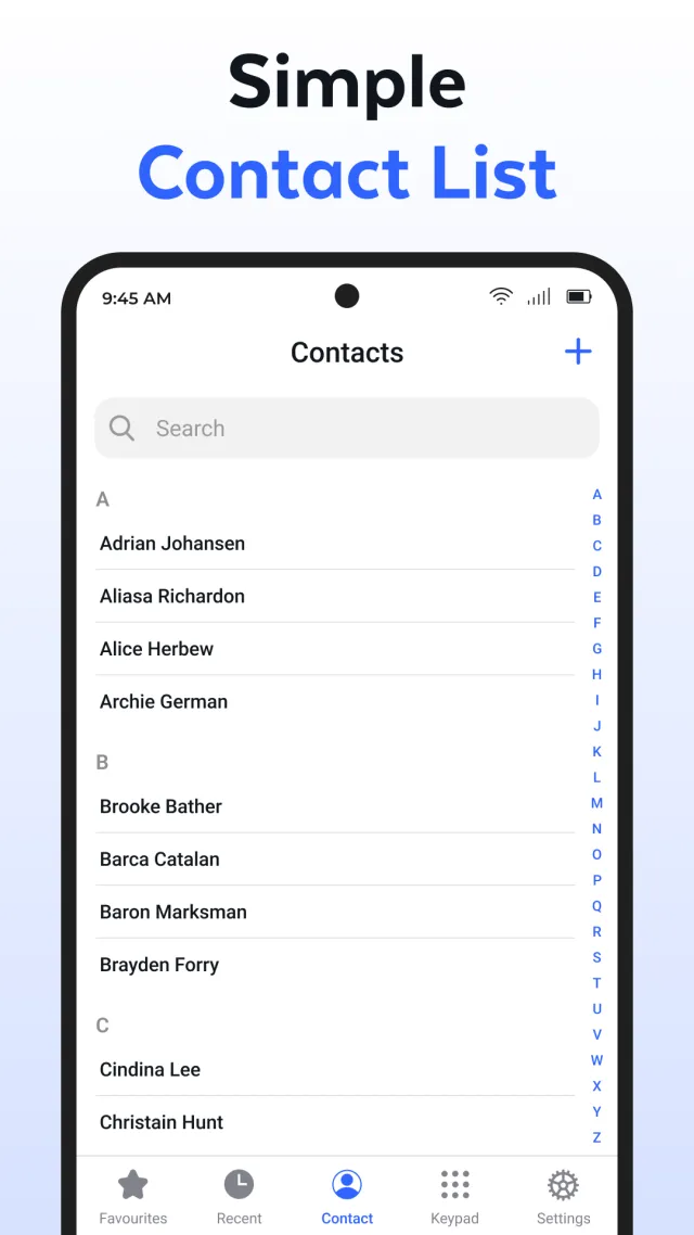 Contacts - Screen 1