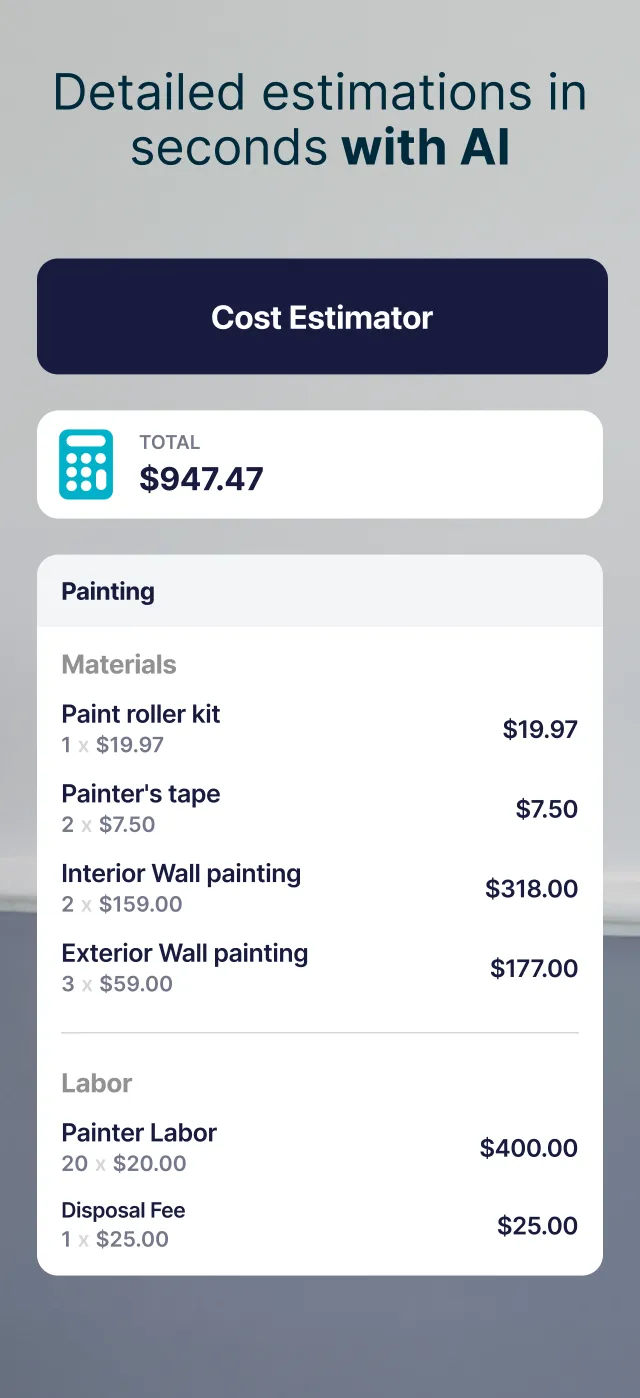 SimplyWise Cost Estimator - Screen 2