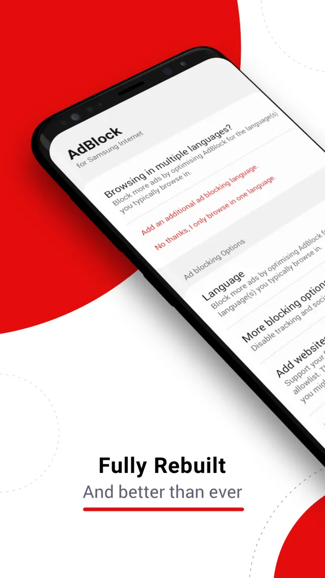 AdBlock for Samsung Browser - Screen 1