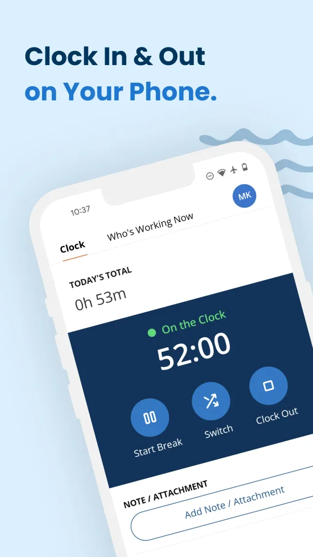 ClockShark Time Tracking - Screen 1