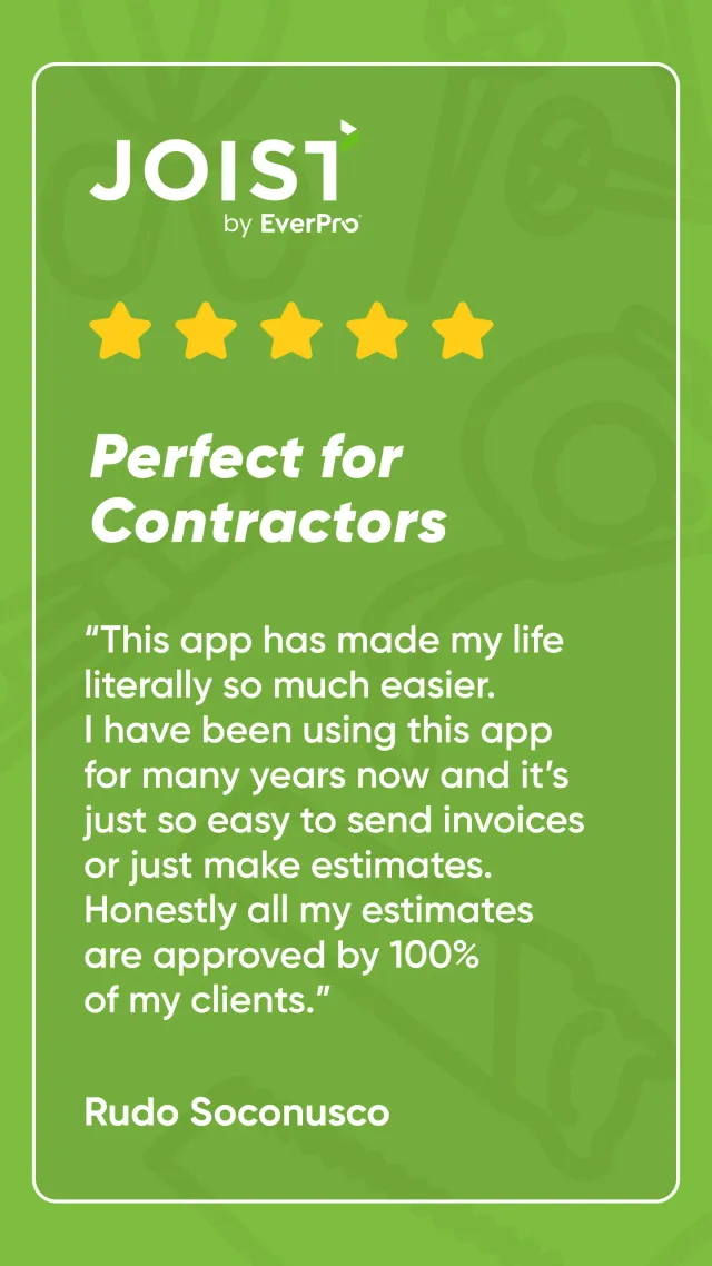 Joist Invoice & Estimate App - Screen 2