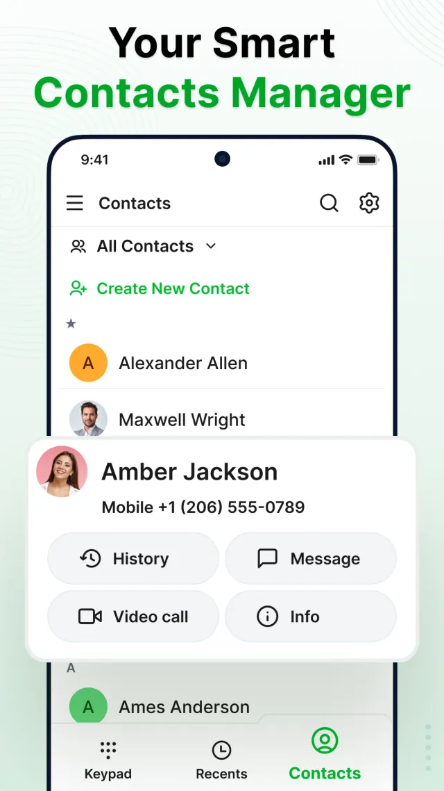 Contacts - Phone Calls - Screen 3