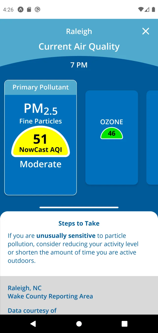 EPA's AIRNow - Screen 3