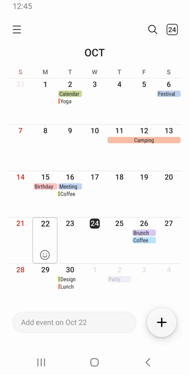 Samsung Calendar - Screen 7