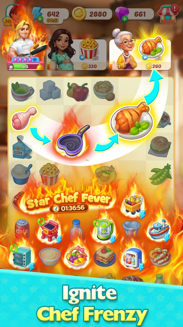 Foodstars: Merge & Cook - Screen 2