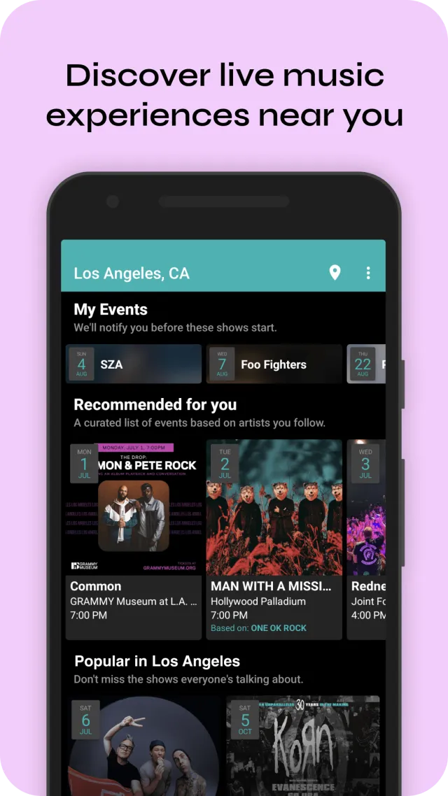 Bandsintown Concerts - Screen 3