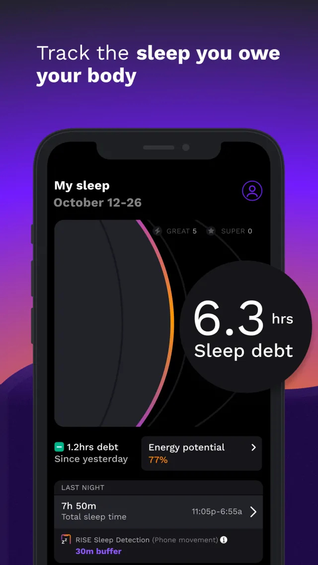 RISE: Sleep Tracker - Screen 2