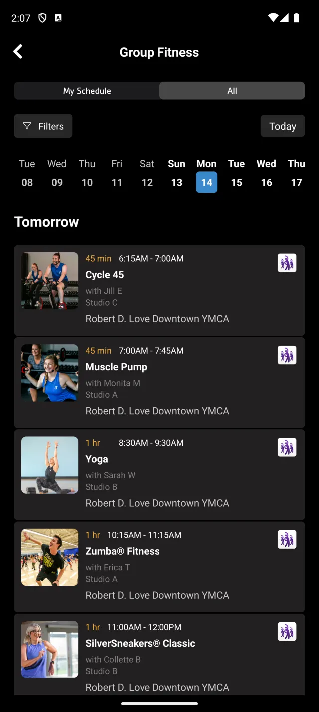 YMCA360 - Screen 3