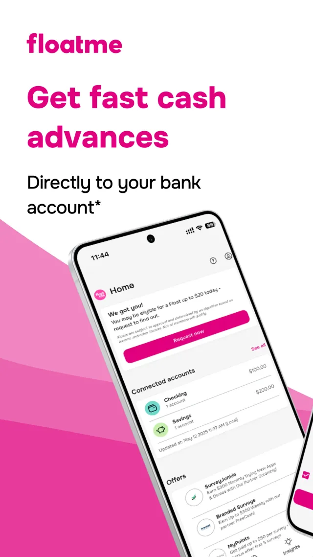 FloatMe: Fast Cash Advance App - Screen 1