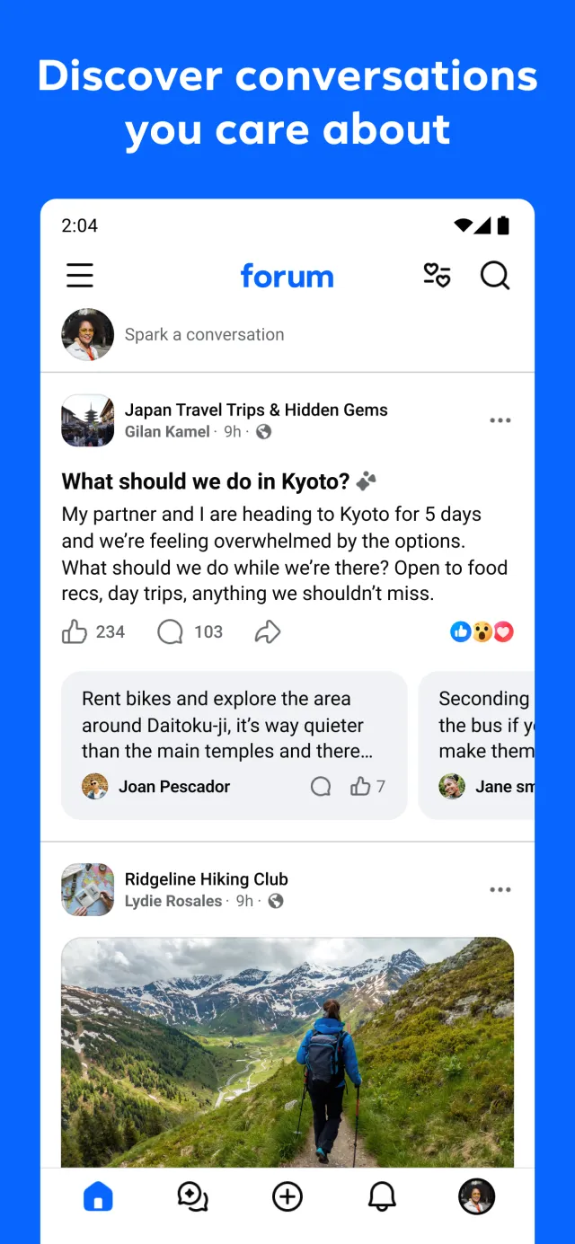 Forum, a Facebook app - Screen 2