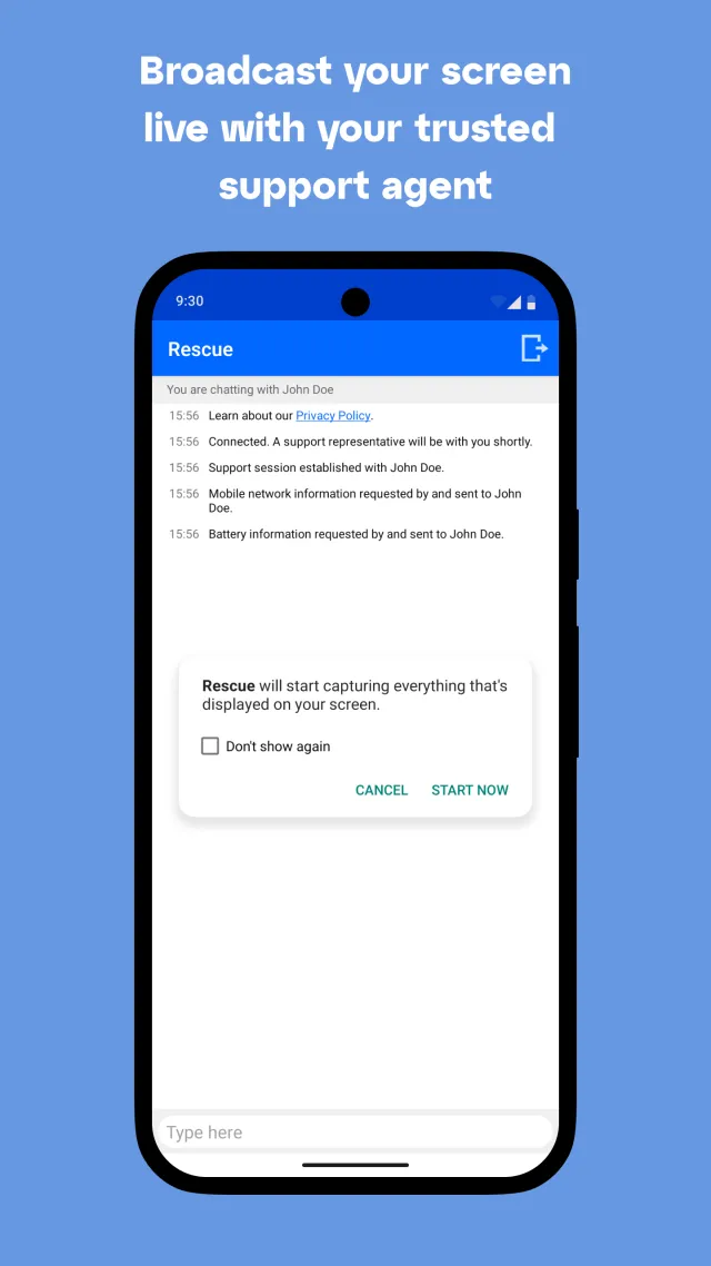 LogMeIn Rescue Customer - Screen 2