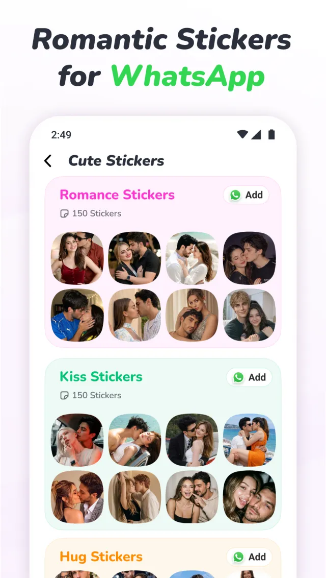 Romantic Stickers WAStickers - Screen 4