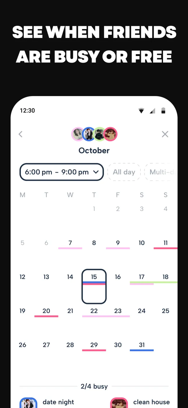 Howbout: shared calendar - Screen 4