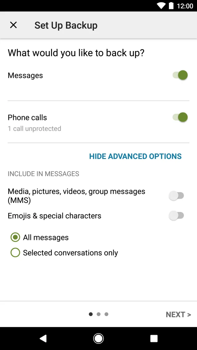 SMS Backup & Restore - Screen 4