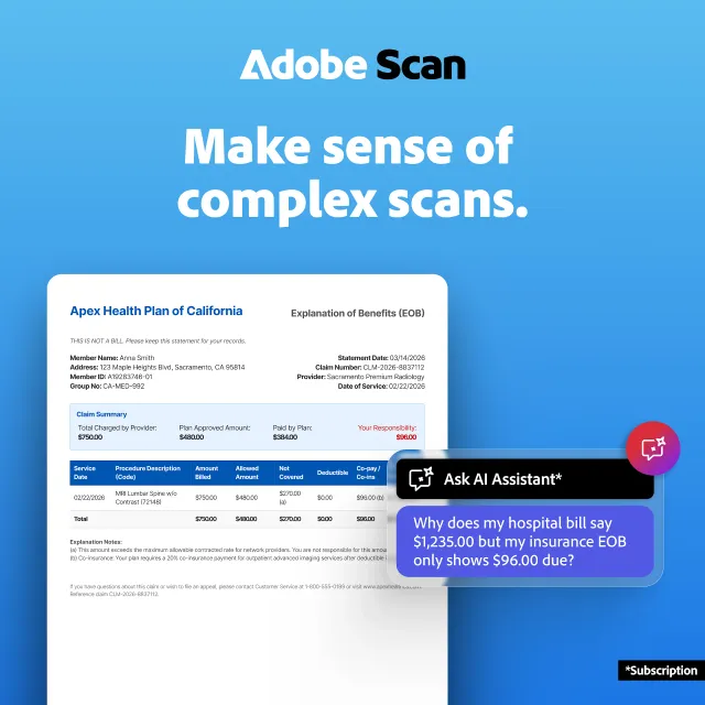 Adobe Scan AI PDF Scanner, OCR - Screen 1